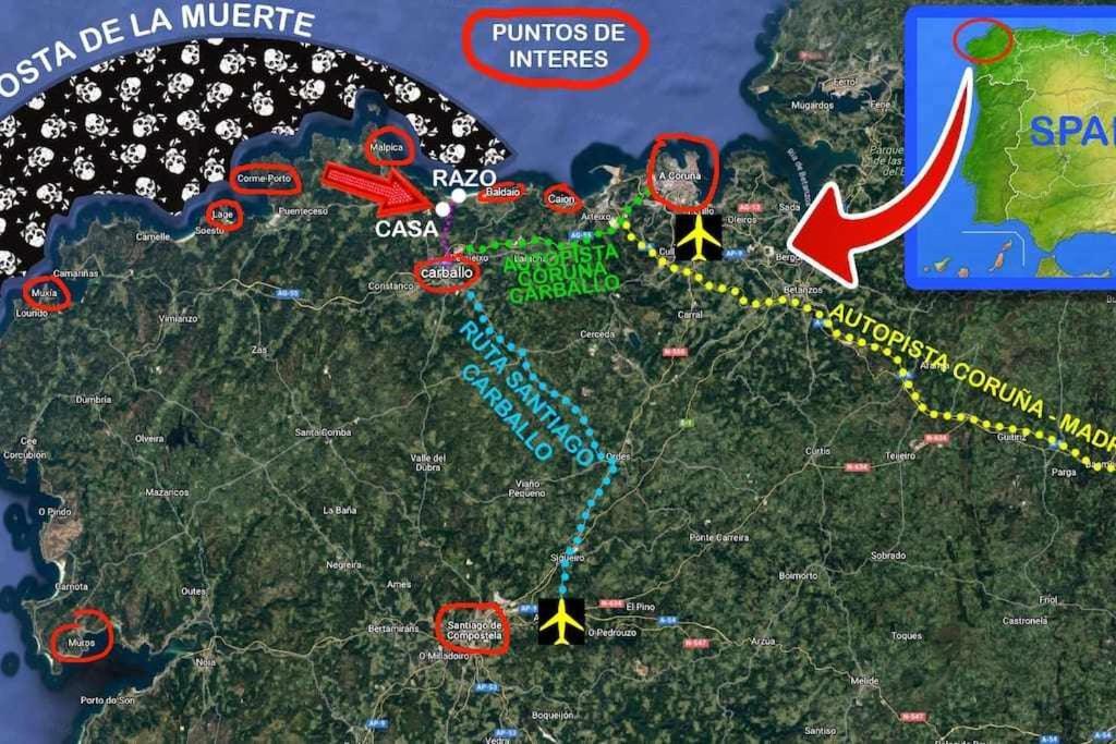 Ag Casa Anema 10 Huespedes A 2Km De La Playa Razo Villa A Coruna Ngoại thất bức ảnh